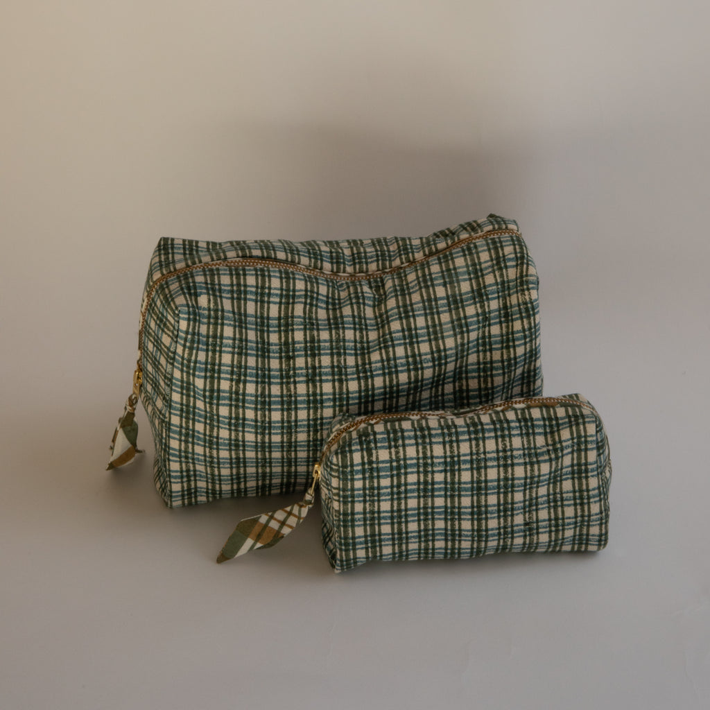 Khadi Cotton set of 5 Travel Pouches -2 colorways